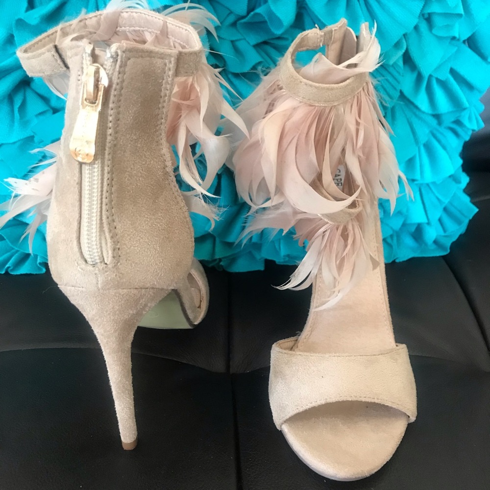 Cape Robbin Suede feather heels